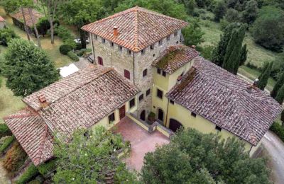 Château médiéval à vendre Vicchio, Toscane, Photo Drone