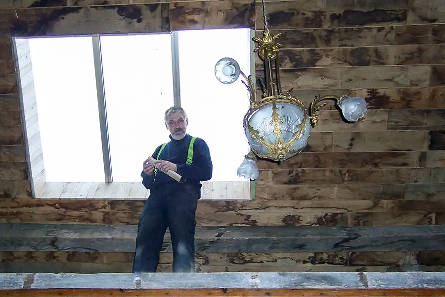 Molen in Zuid-Frankrijk hoofdwoonruimte tijdens de renovatie