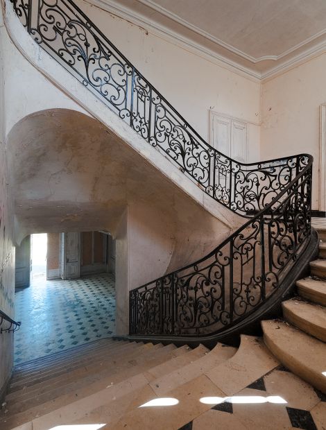  - Château baroque en Normandie : escalier
